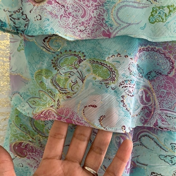 Lane Bryant Plus Size Floral Print Sequinned Blouse Size 22W - Picture 4 of 11